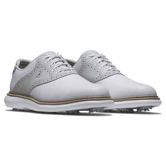 Footjoy Mens Golf Shoes | Traditions | White-Grey-White 85