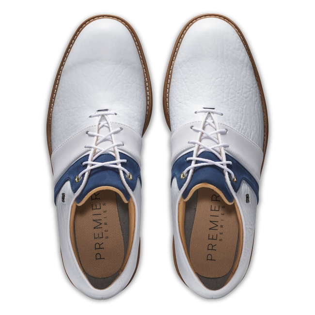 Footjoy Mens Golf Shoes | Premiere Series Packard LX | White-Navy 8e