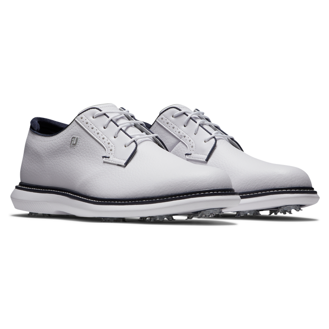 Footjoy Mens Golf Shoes | Traditions Blucher | White-Navy 7d
