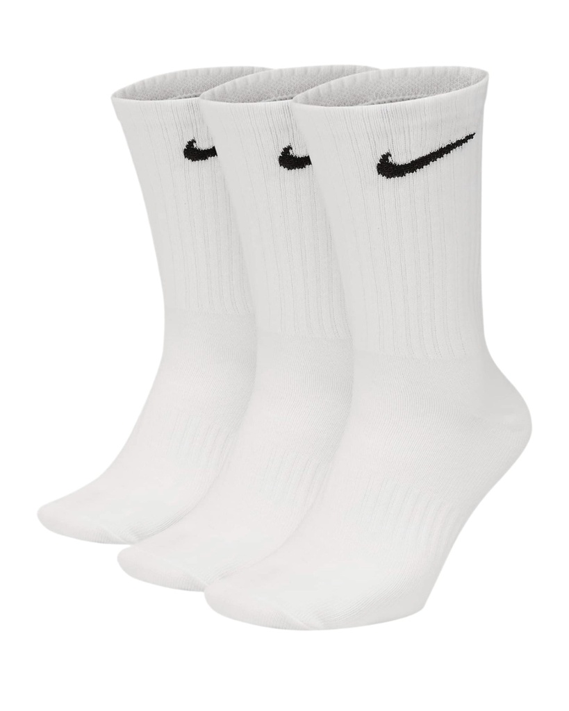 [07049] Nike Men's Socks | Lightweight Everyday | White/Black | 3 Pack (S)