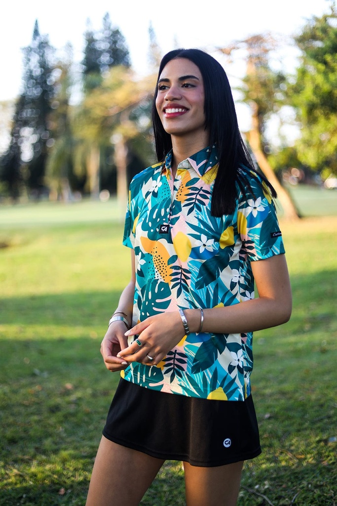 [SKUIQ671] Custom Apparel Womens Golf Shirts | Funky | Exotic Fruits (S)