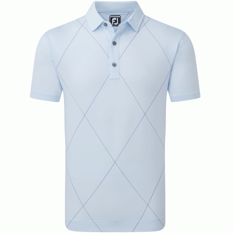 [81605XXXL-1] Footjoy Mens Golf Shirt | EU Raker Print | Mist (S)