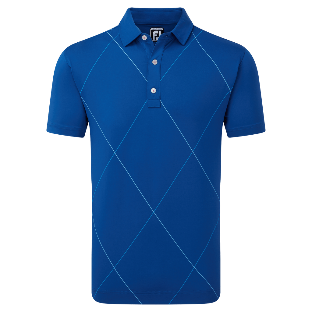Footjoy Men`s Golf Shirt | EU Raker Print | Deep Blue