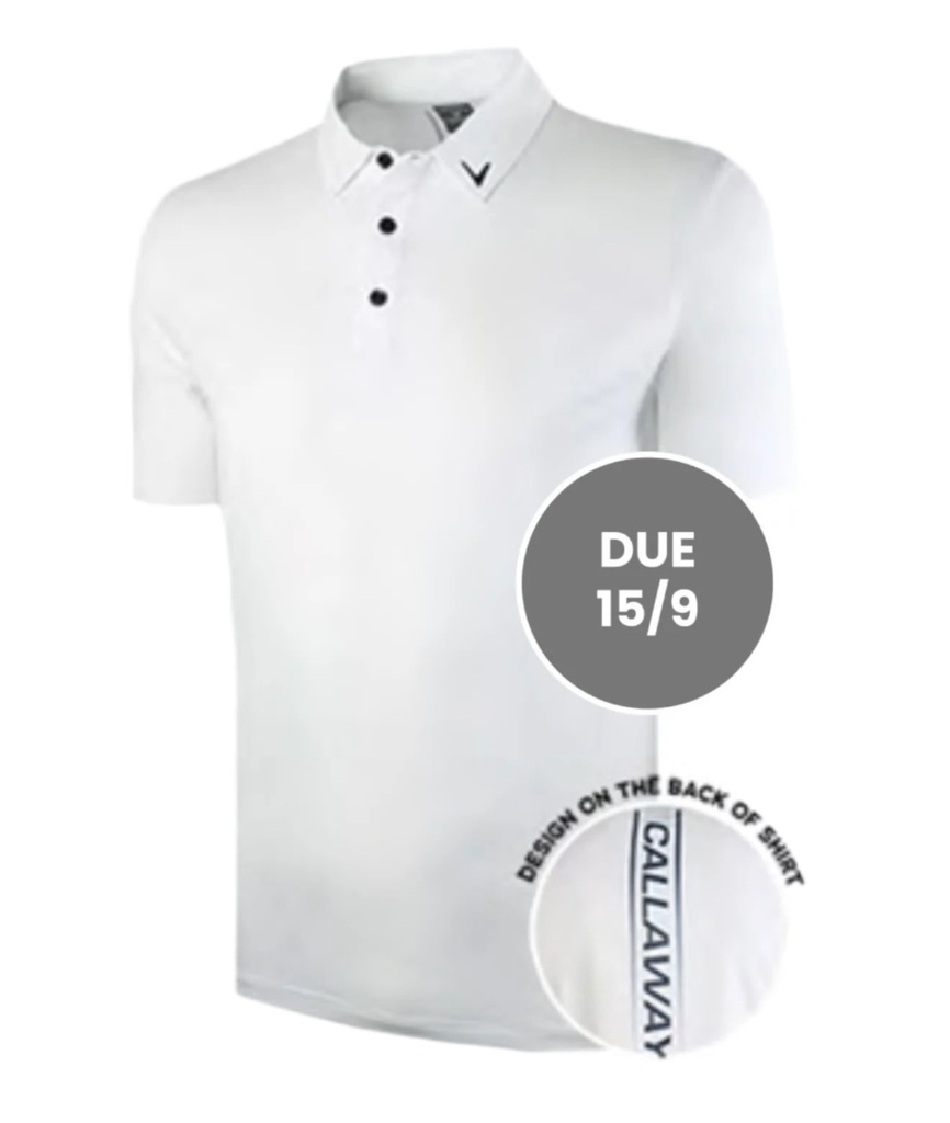 [2703726G-02] Callaway Men`s Golf Shirt | White Plain (M)